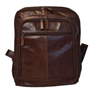 Jack Georges Leather Backpack Brown Voyager Tech Professional Commuter Bag